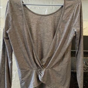 Orangetheory long sleeve ruched back top
